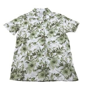 Threadbare Short Sleeve Floral Print Button Up Shirt Regular Fit Men Medium‎